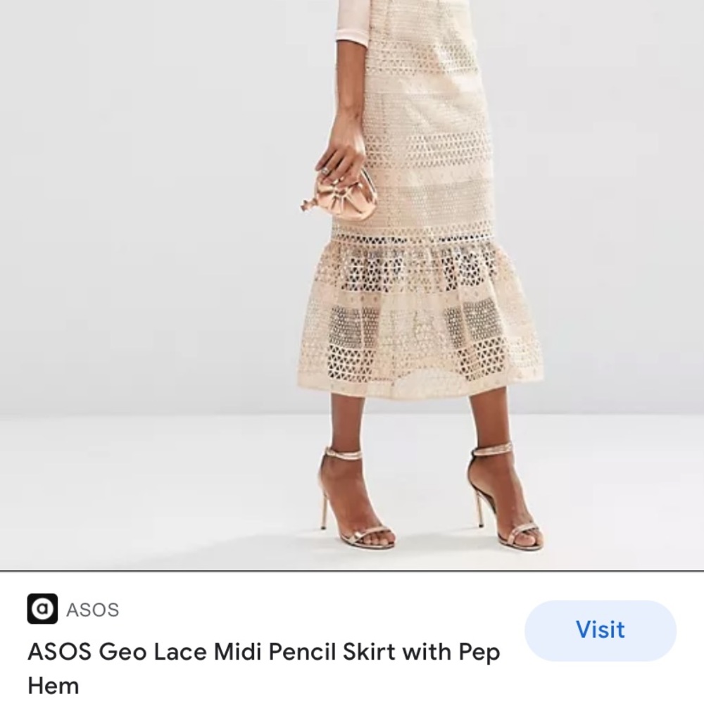 Asos Geo midi lace skirt